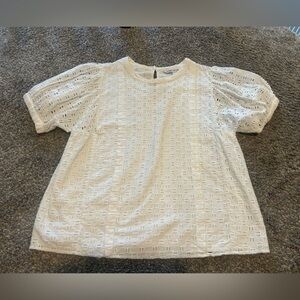 Elizabeth and James White Lace Blouse